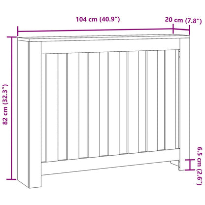 Radiator Cover Black Oak 104 x 20 x 82 cm Engineered Wood