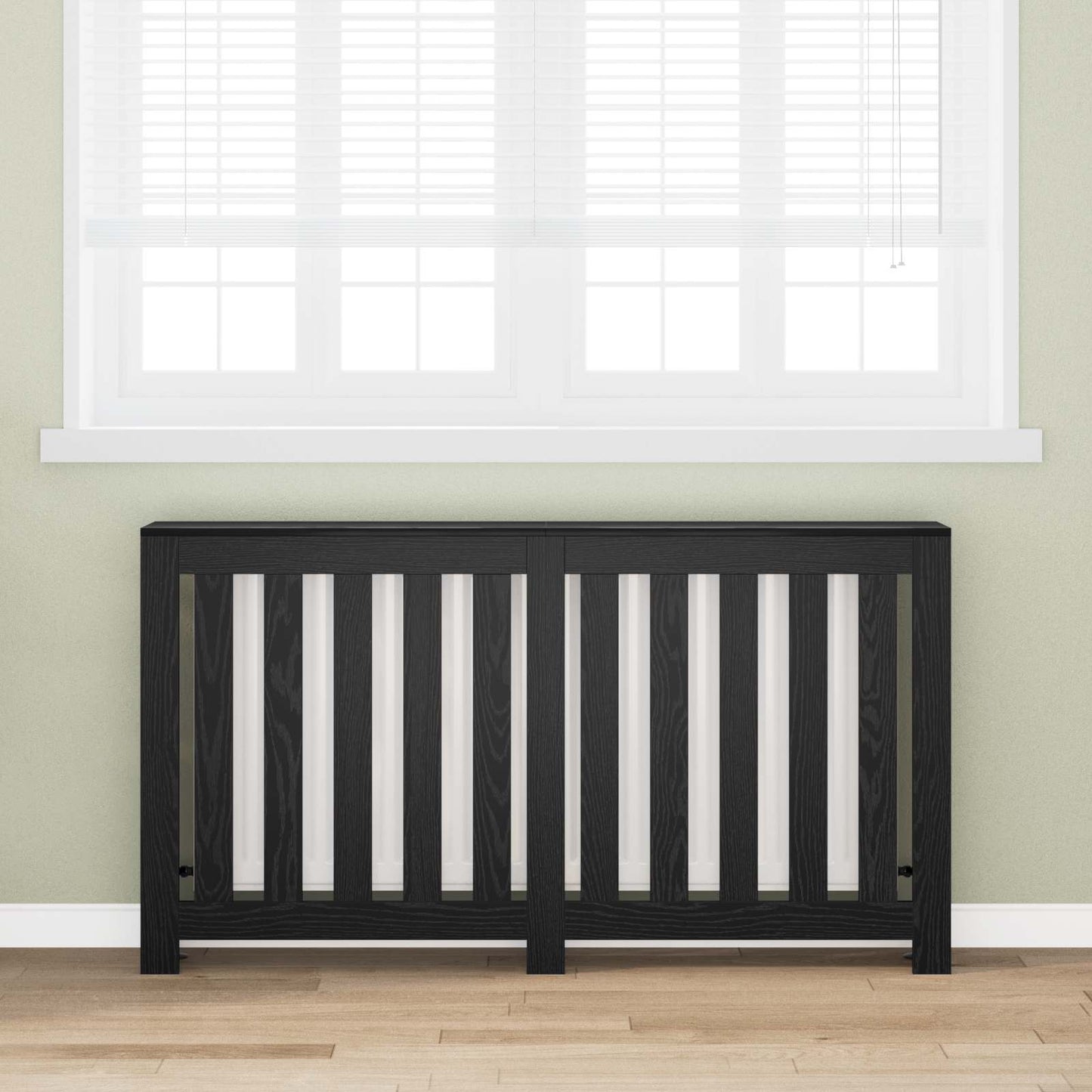 Radiator Cover Black Oak 149 x 20 x 82 cm Engineered Wood