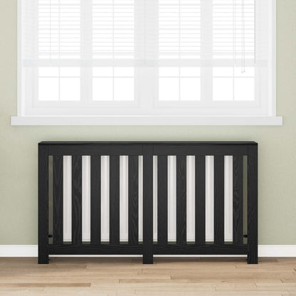 Radiator Cover Black Oak 149 x 20 x 82 cm Engineered Wood