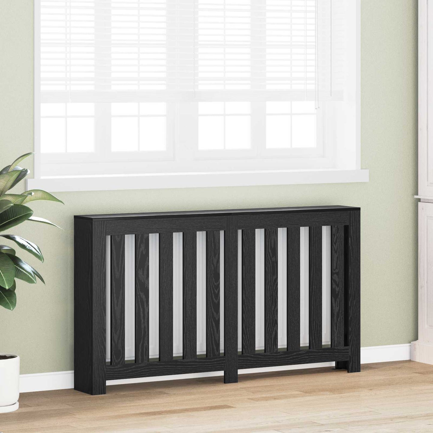Radiator Cover Black Oak 149 x 20 x 82 cm Engineered Wood