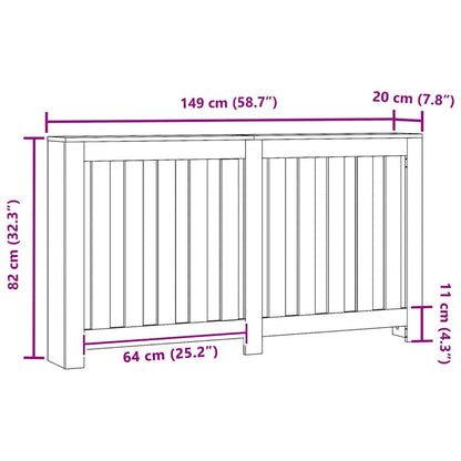Radiator Cover Black Oak 149 x 20 x 82 cm Engineered Wood