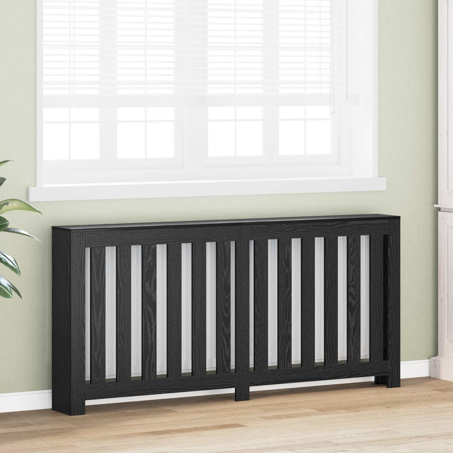 Radiator Cover Black Oak 175 x 20 x 82 cm Engineered Wood