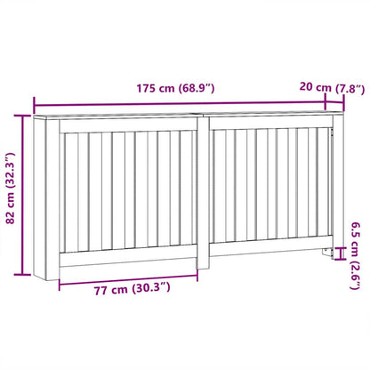 Radiator Cover Black Oak 175 x 20 x 82 cm Engineered Wood