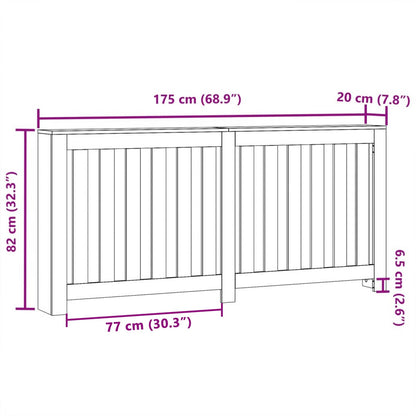 Radiator Cover Black Oak 175 x 20 x 82 cm Engineered Wood