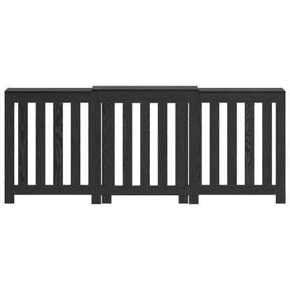 Radiator Cover Black Oak 205 x 21.5 x 83.5 cm Engineered Wood