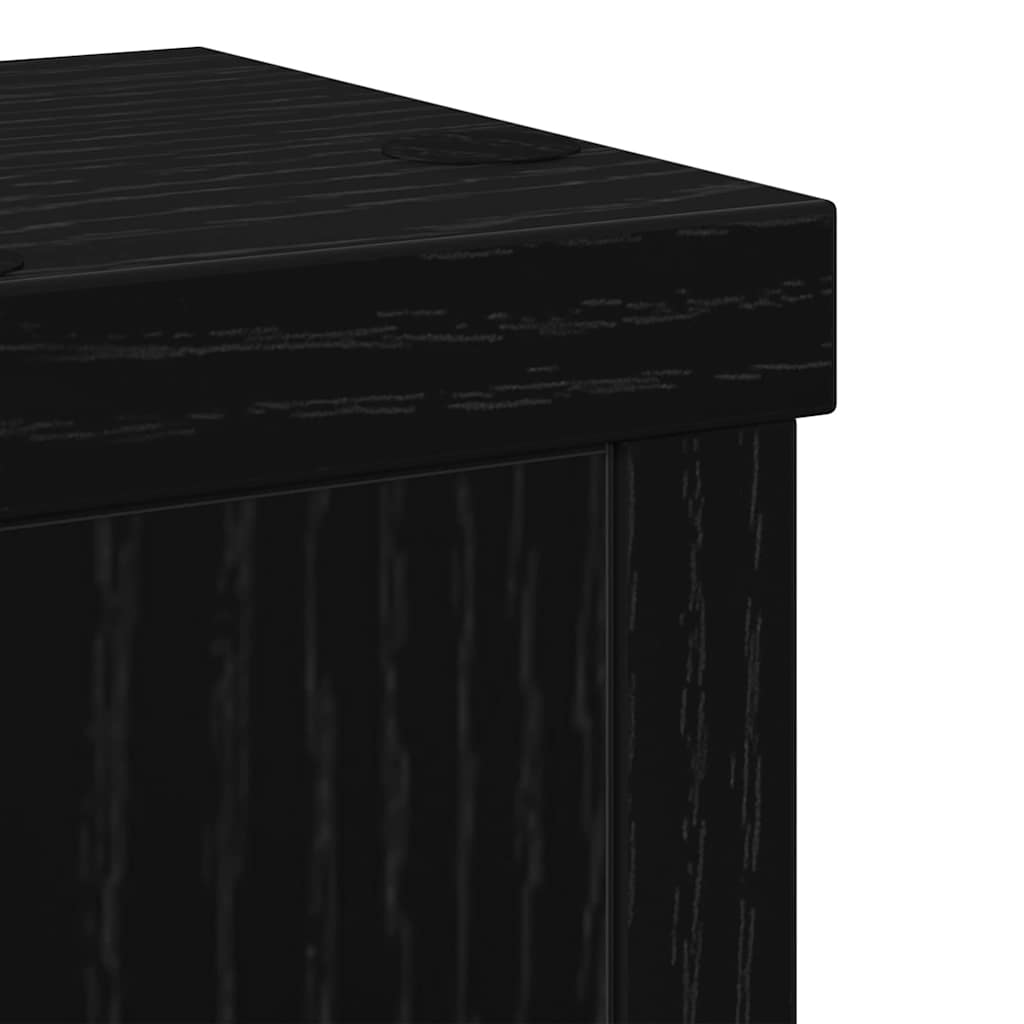 Plant Stand 2 pcs Black Oak 10 x 10 x 18 cm Engineered Wood