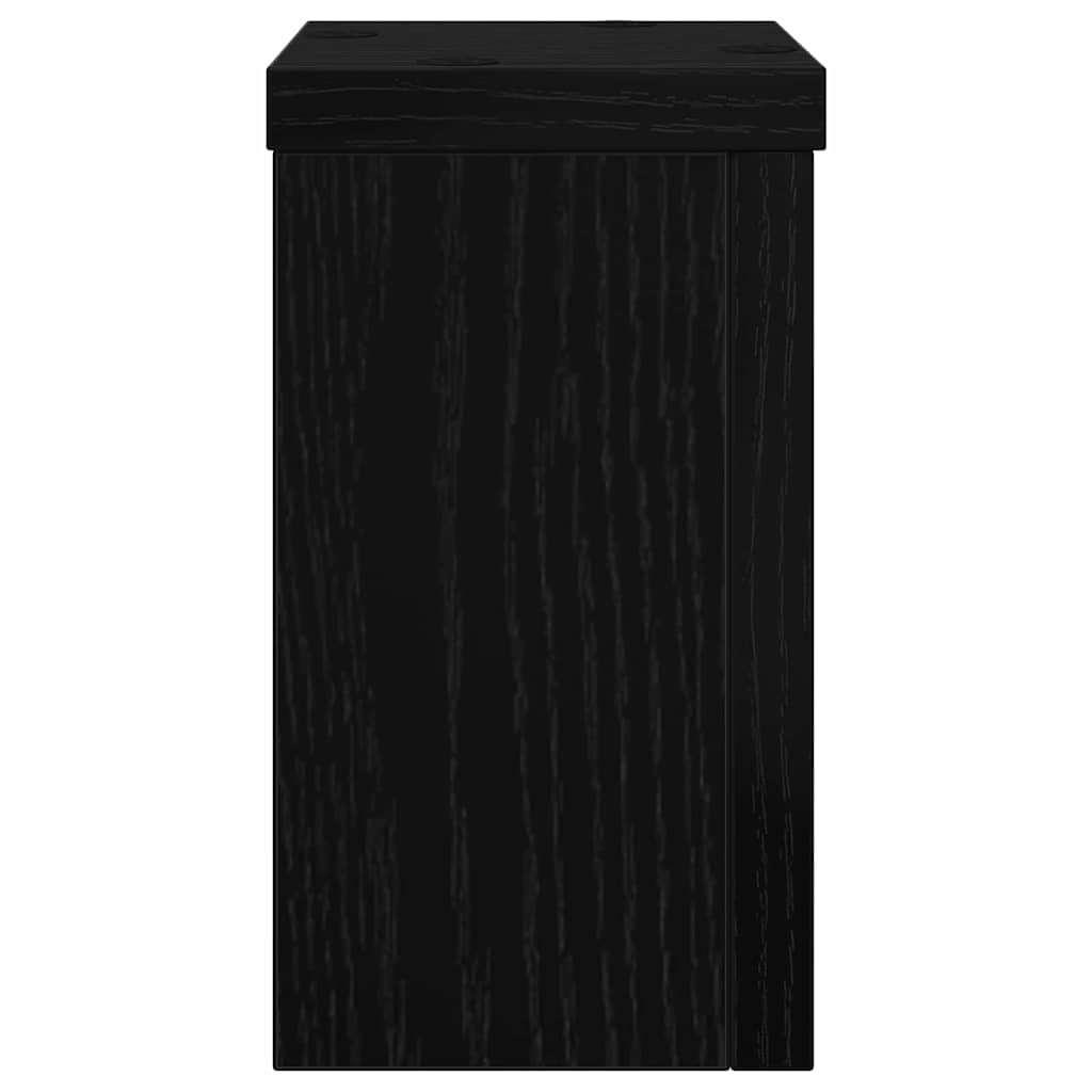 Plant Stand 2 pcs Black Oak 10 x 10 x 18 cm Engineered Wood