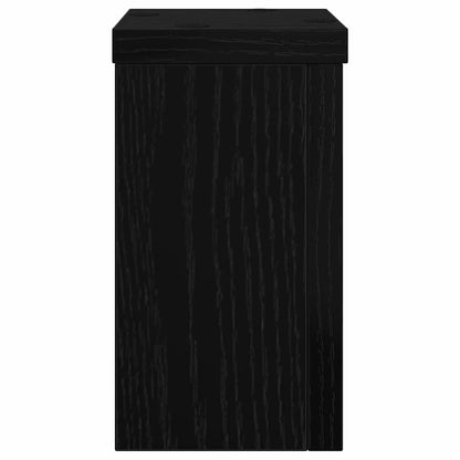 Plant Stand 2 pcs Black Oak 10 x 10 x 18 cm Engineered Wood