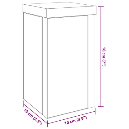 Plant Stand 2 pcs Black Oak 10 x 10 x 18 cm Engineered Wood