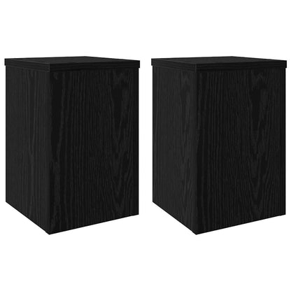 Plant Stand 2 pcs Black Oak 20 x 20 x 30 cm Engineered Wood