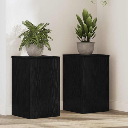 Plant Stand 2 pcs Black Oak 30 x 30 x 50 cm Engineered Wood