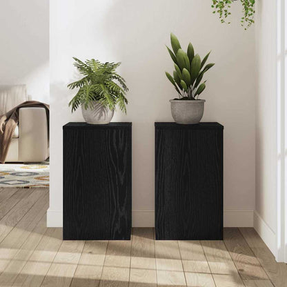 Plant Stand 2 pcs Black Oak 30 x 30 x 50 cm Engineered Wood