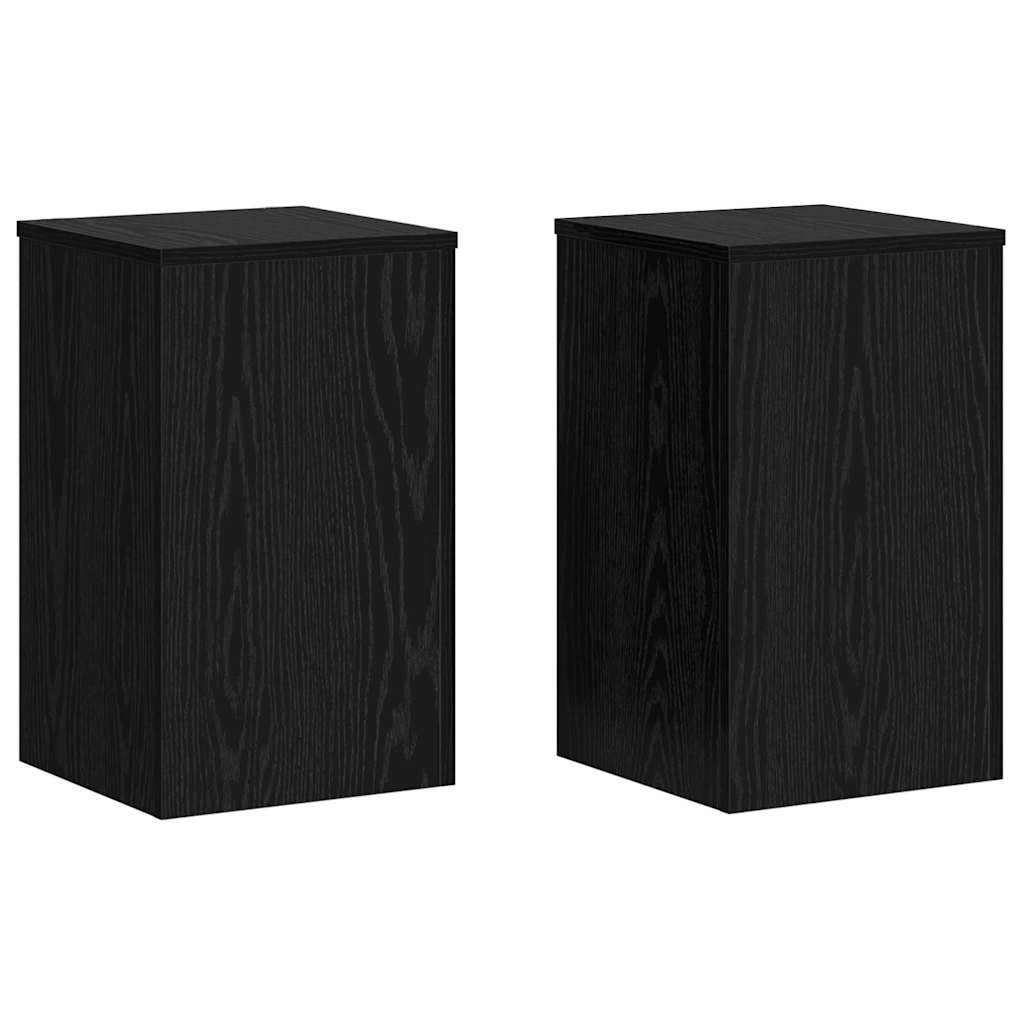 Plant Stand 2 pcs Black Oak 30 x 30 x 50 cm Engineered Wood