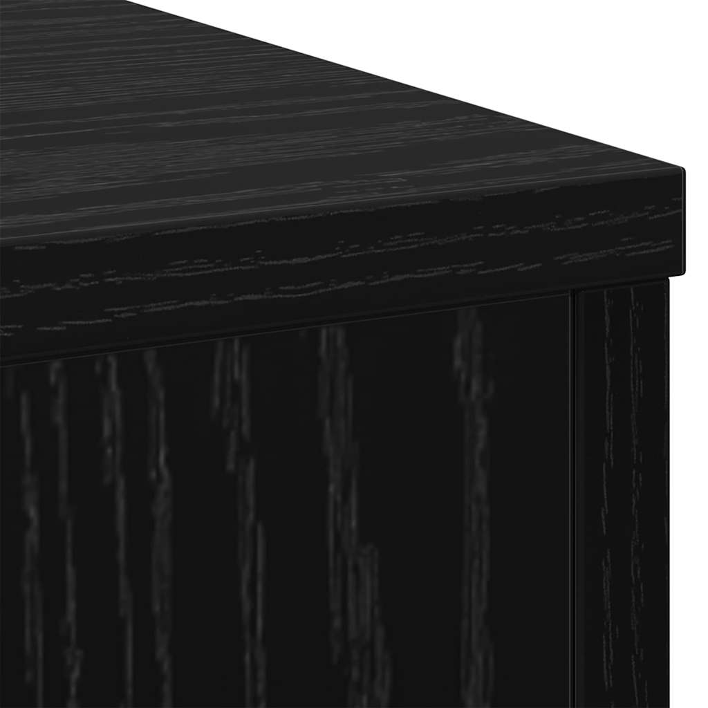 Plant Stand 2 pcs Black Oak 25 x 25 x 80 cm Engineered Wood