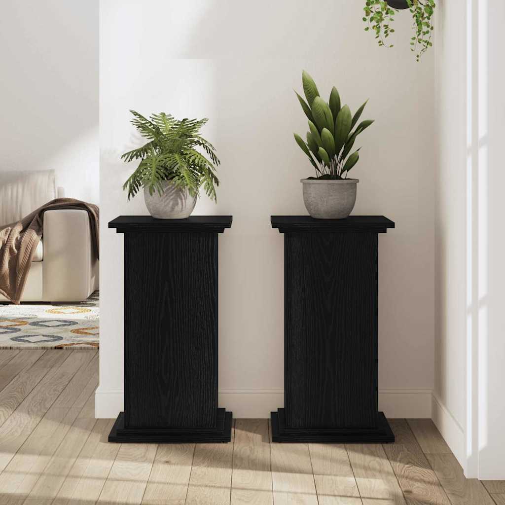 Plant Stand Black Oak 33 x 33 x 60 cm Engineered wood