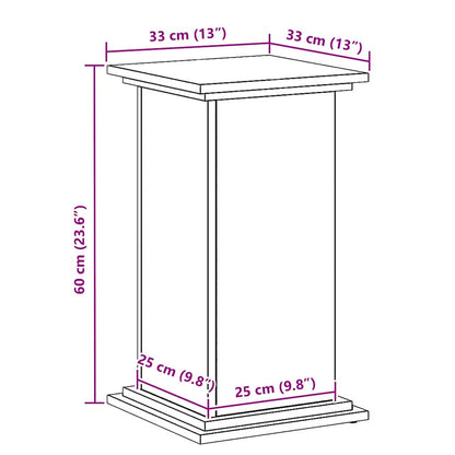 Plant Stand Black Oak 33 x 33 x 60 cm Engineered wood