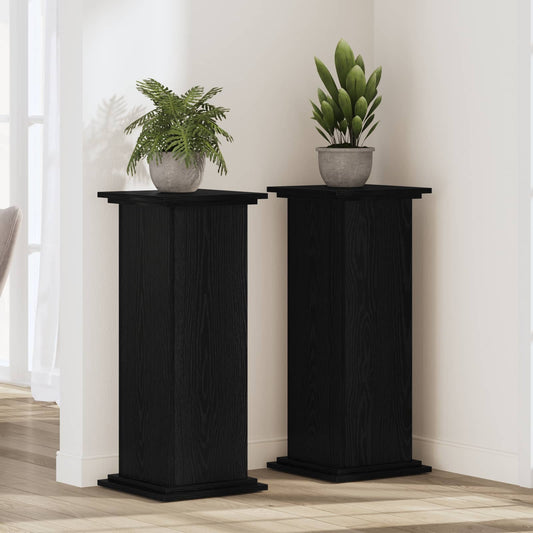 Plant Stand Black Oak 33 x 33 x 100 cm Engineered wood