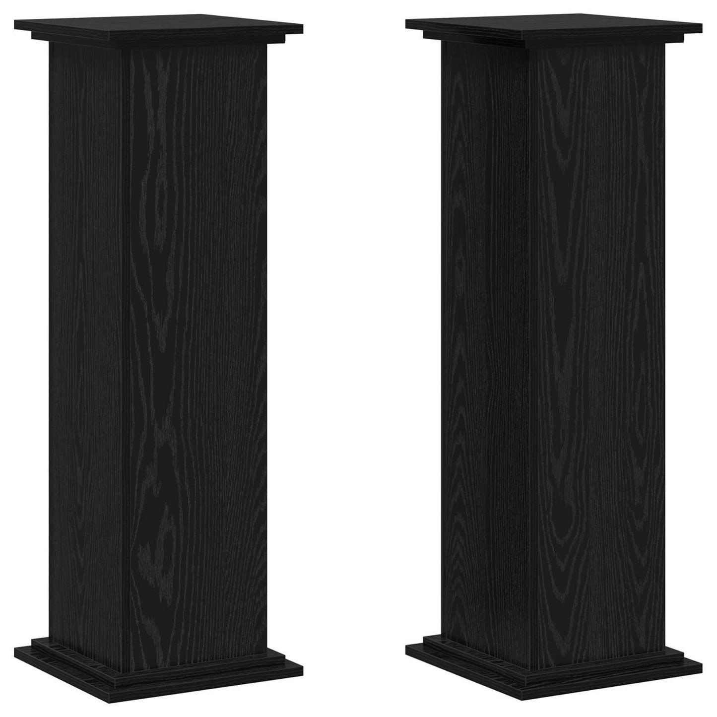 Plant Stand Black Oak 33 x 33 x 100 cm Engineered wood