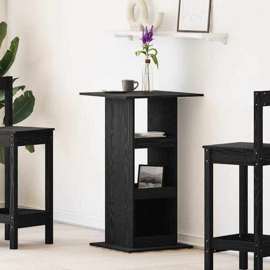 Bar Table 60 x 60 x 100 cm Engineered Wood Black Oak
