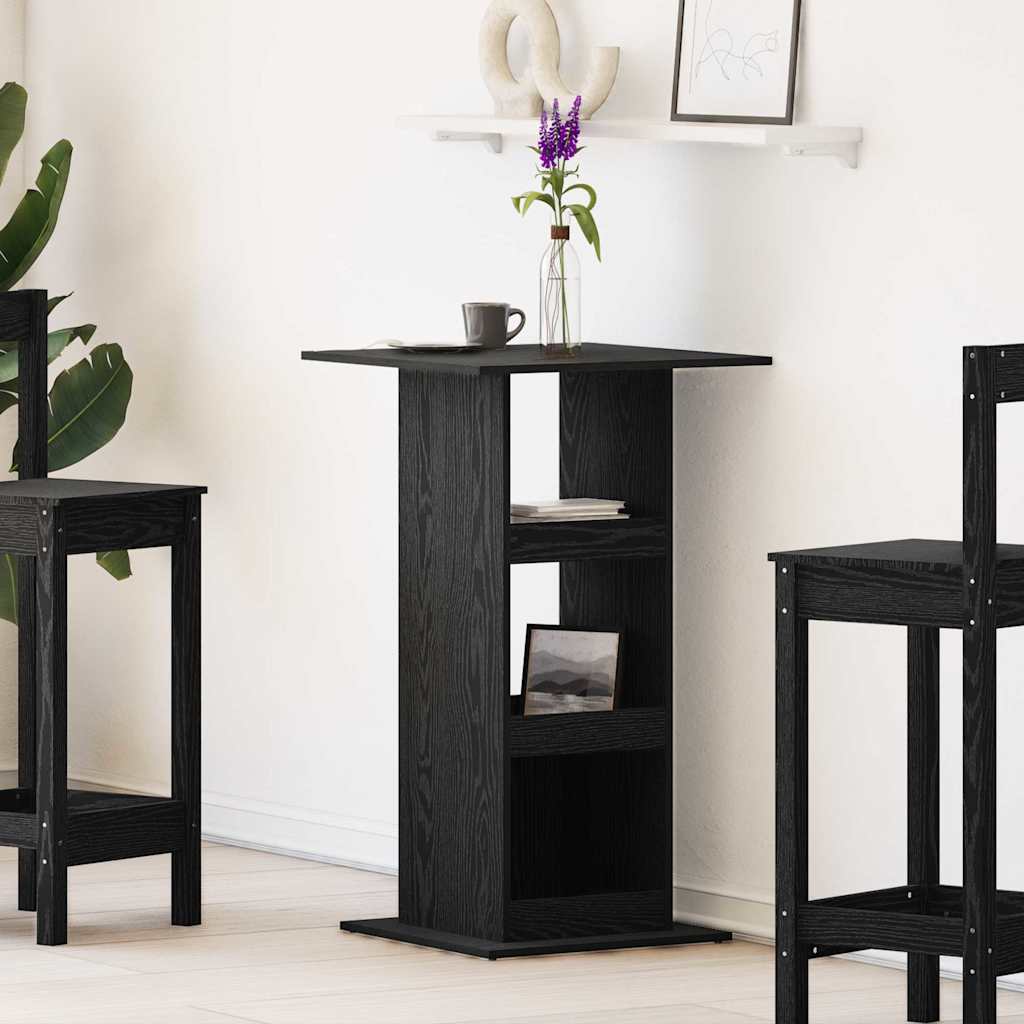 Bar Table 60 x 60 x 100 cm Engineered Wood Black Oak