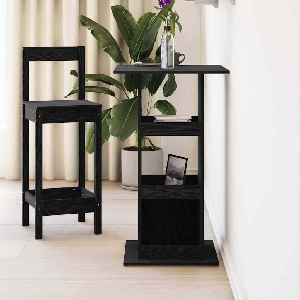 Bar Table 60 x 60 x 100 cm Engineered Wood Black Oak