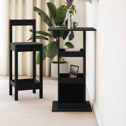 Bar Table 60 x 60 x 100 cm Engineered Wood Black Oak