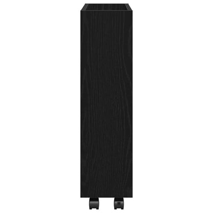 Narrow Storage Trolley Black Oak 60 x 18 x 70 cm