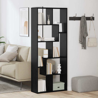 Book Cabinet 8-Tier 67 x 25 x 162 cm Engineered Wood Black Oak