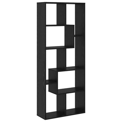 Book Cabinet 8-Tier 67 x 25 x 162 cm Engineered Wood Black Oak