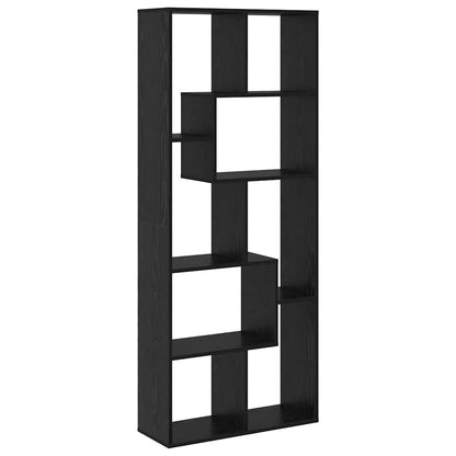Book Cabinet Black Oak 67 x 25 x 162 cm Engineered Wood