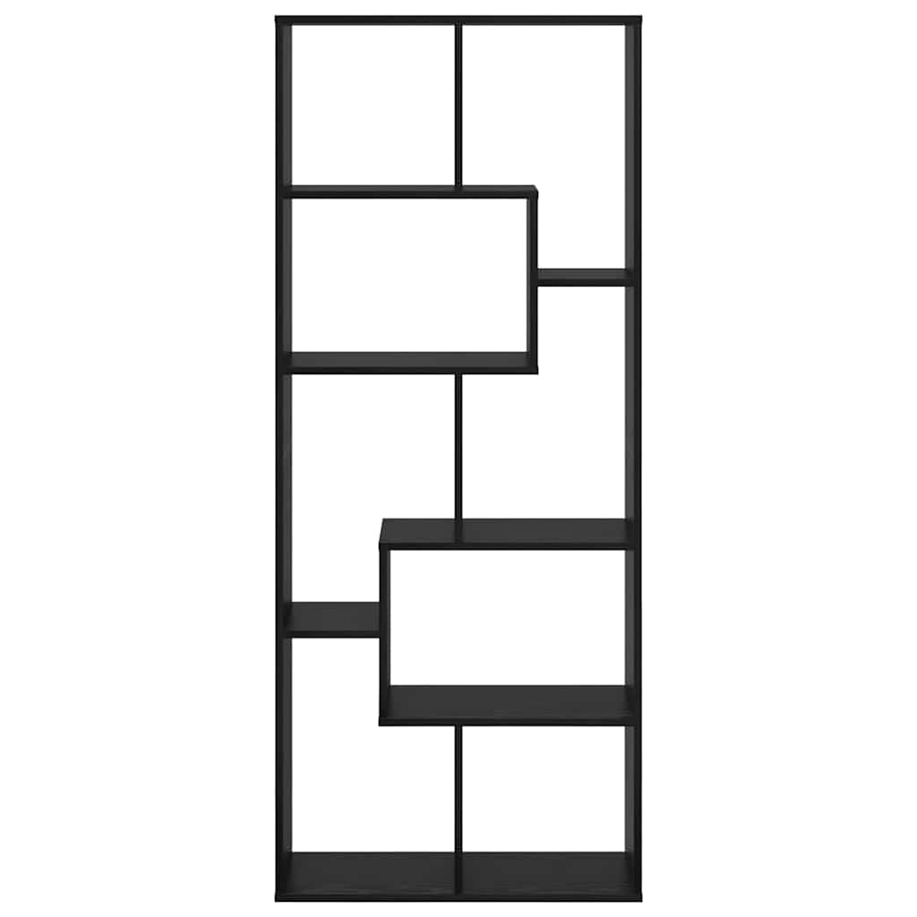Book Cabinet Black Oak 67 x 25 x 162 cm Engineered Wood