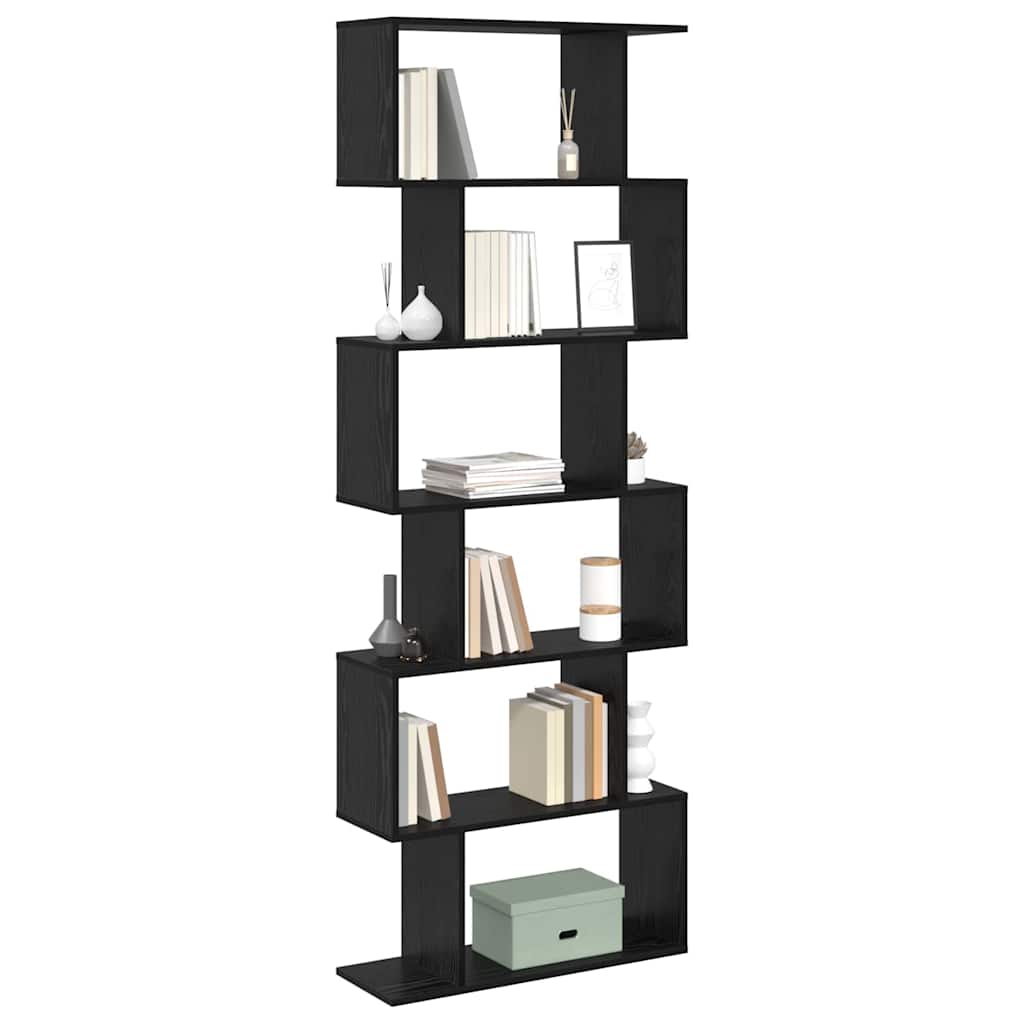 Book Cabinet Black Oak 70 x 24 x 193.5 cm Engineered Wood