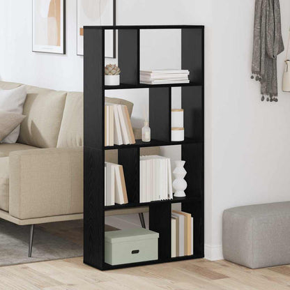 Book Cabinet Black Oak 60 x 20 x 102.5 cm Engineered Wood