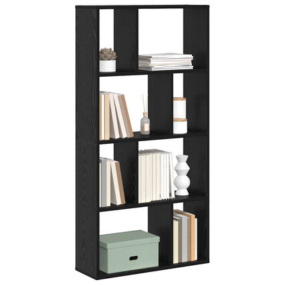 Book Cabinet Black Oak 60 x 20 x 102.5 cm Engineered Wood