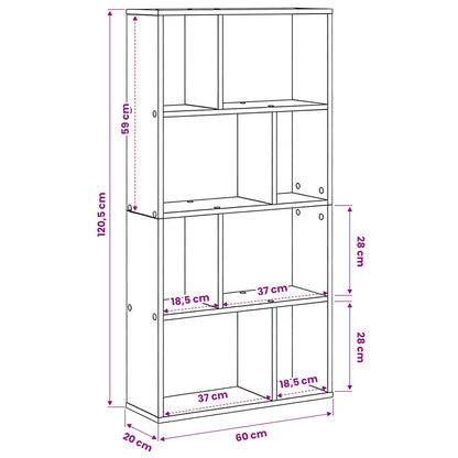 Book Cabinet 8-Tier 60 x 20 x 120.5 cm Engineered Wood