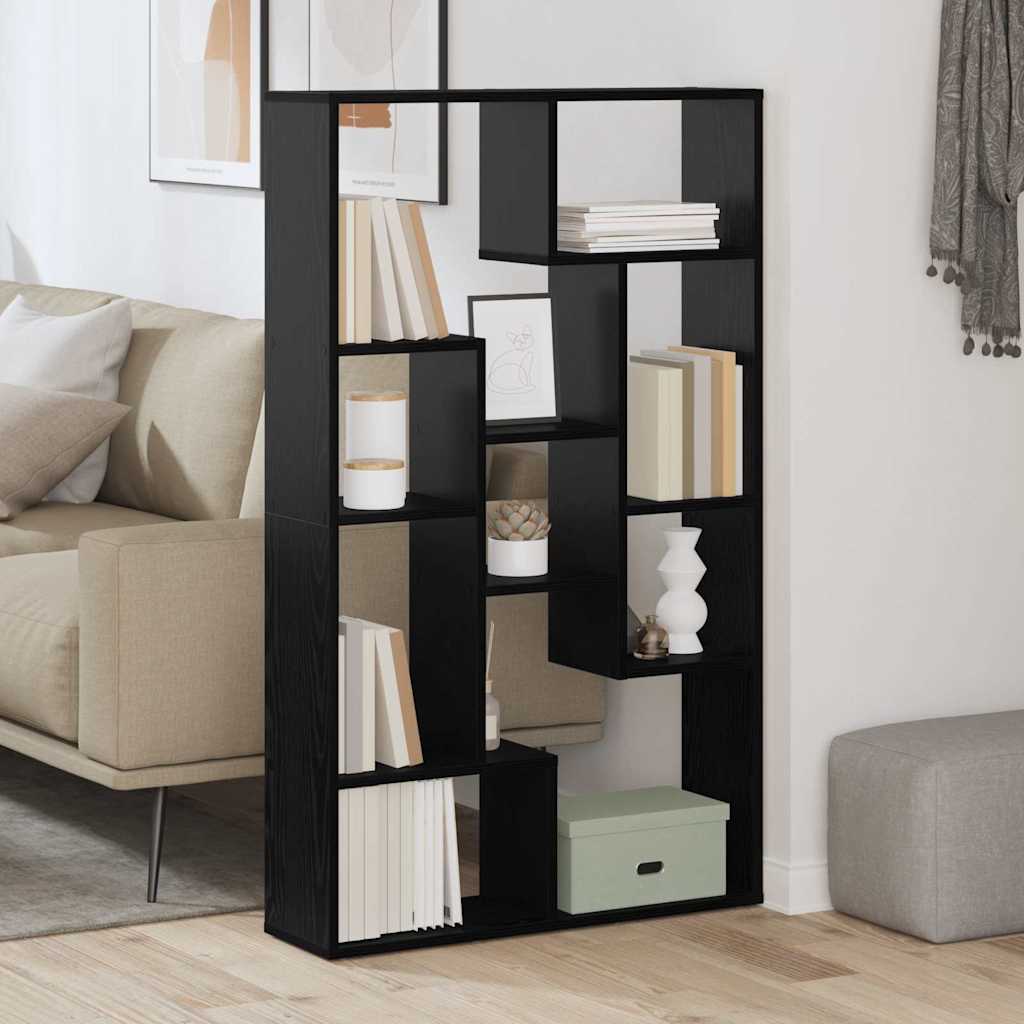 Book Cabinet Black Oak 72 x 20 x 102.5 cm Engineered Wood