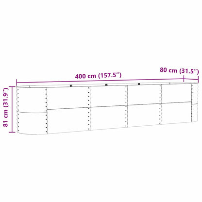 Raised Bed Green 400 x 80 x 81 cm Steel