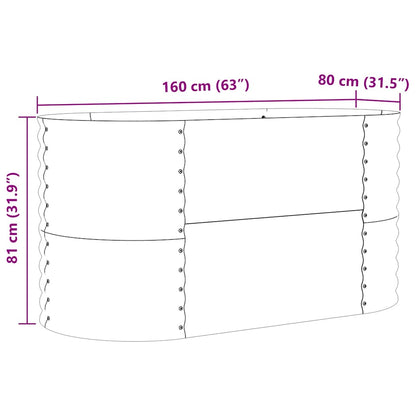 Raised Bed Green 160 x 80 x 81 cm Steel