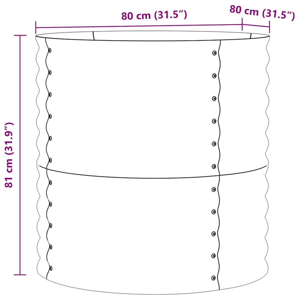 Raised Bed Green 80 x 80 x 81 cm Steel