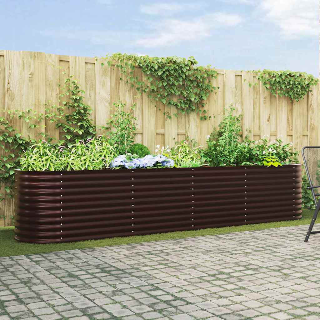 Raised Bed Brown 400 x 80 x 81 cm Steel