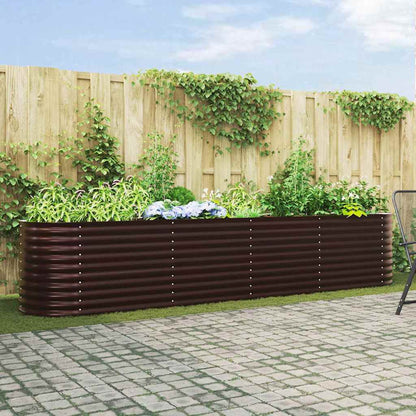 Raised Bed Brown 400 x 80 x 81 cm Steel