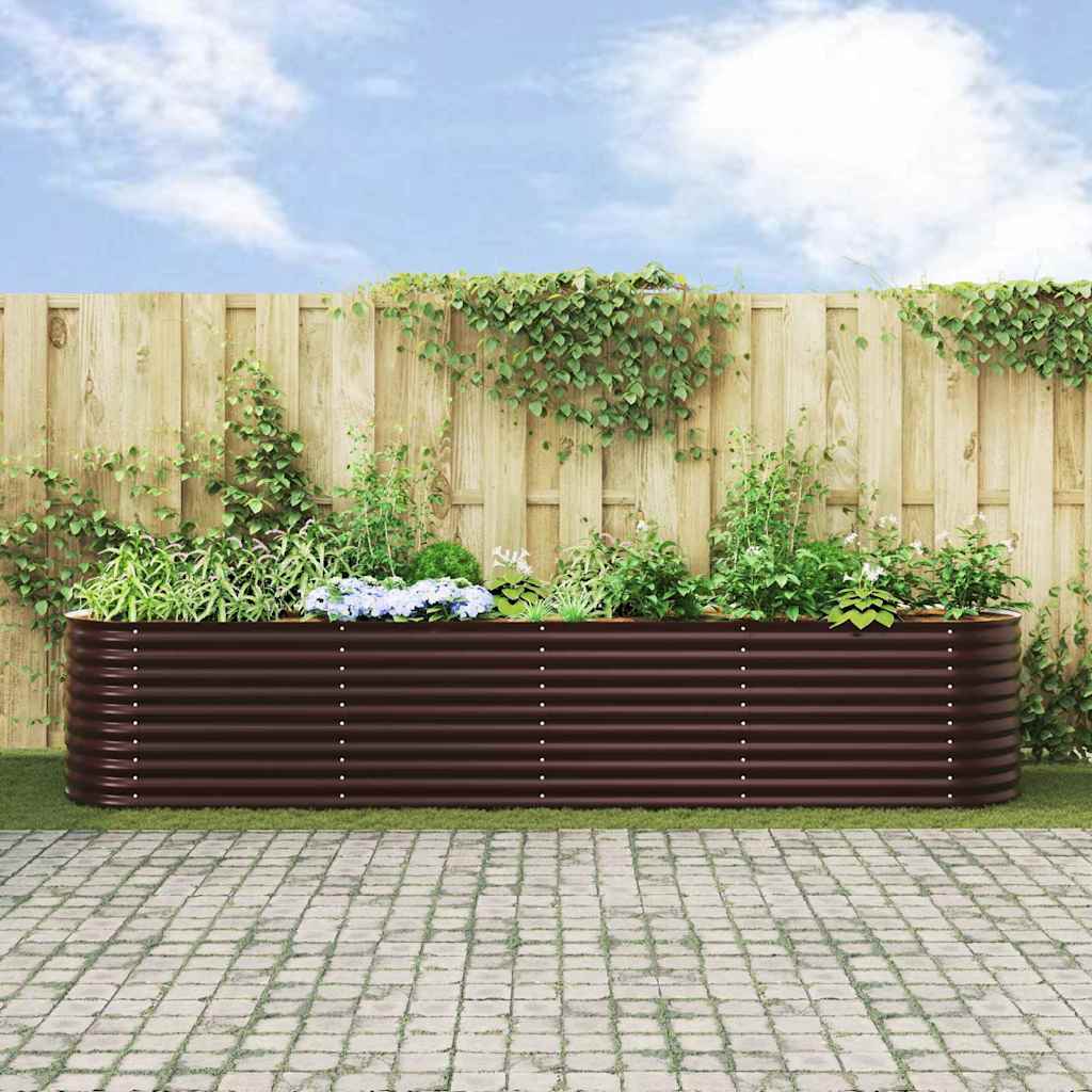 Raised Bed Brown 400 x 80 x 81 cm Steel