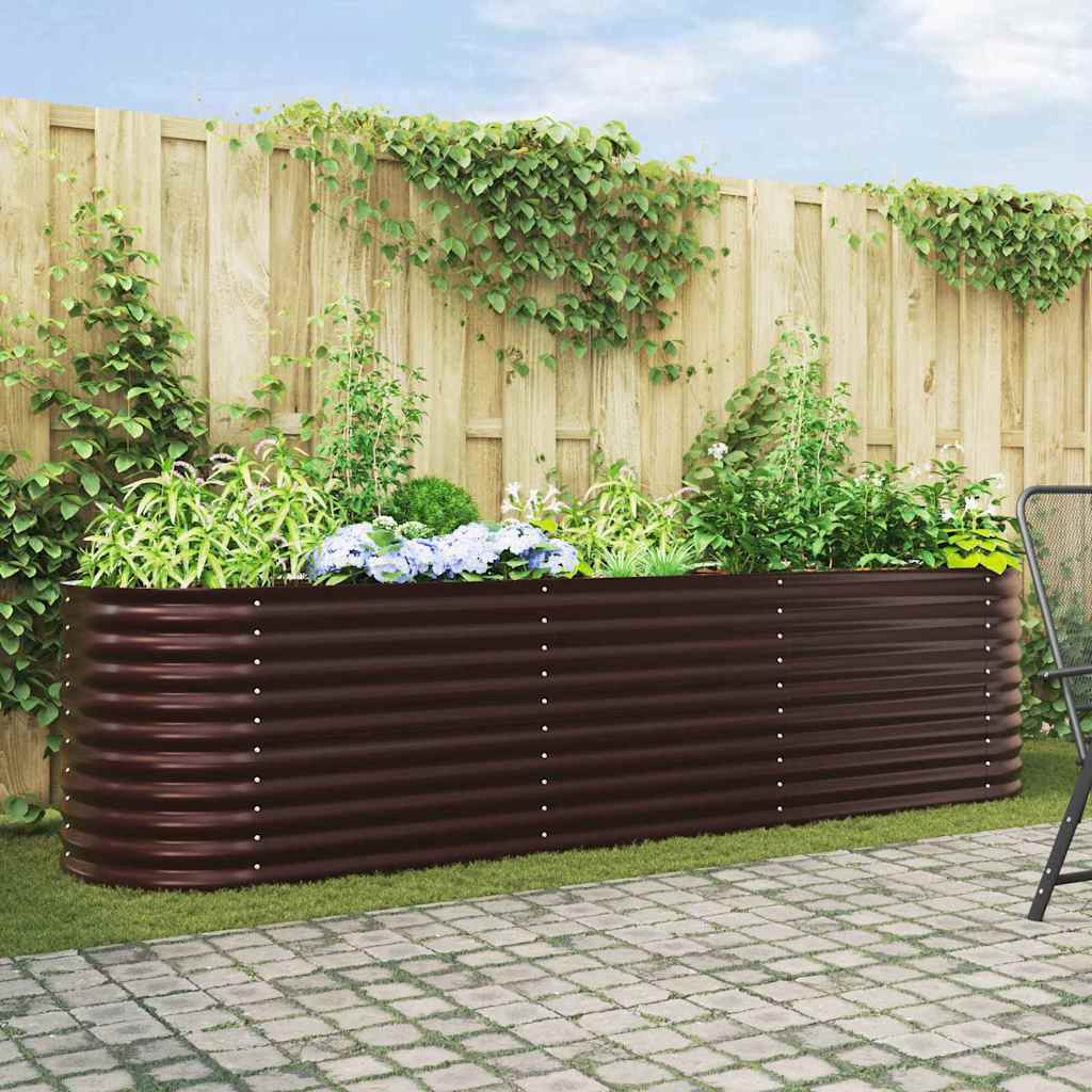 Raised Bed Brown 320 x 80 x 81 cm Steel