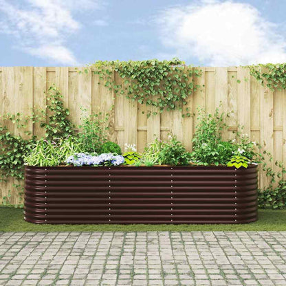 Raised Bed Brown 320 x 80 x 81 cm Steel