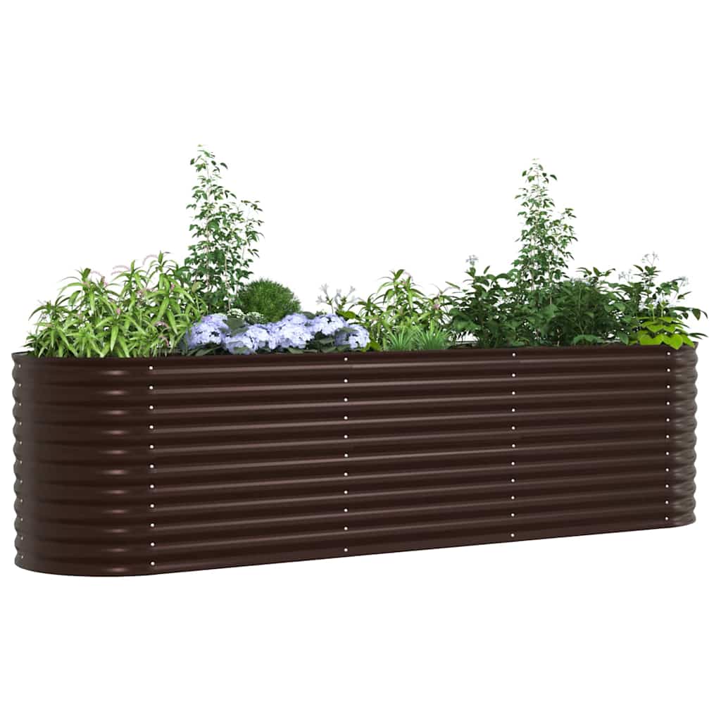 Raised Bed Brown 320 x 80 x 81 cm Steel
