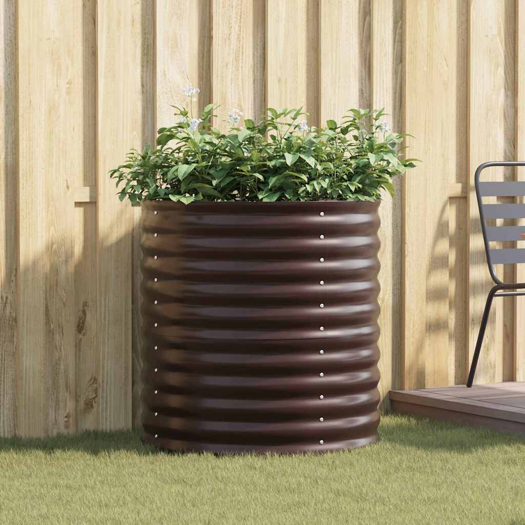 Raised Bed Brown 80 x 80 x 81 cm Steel