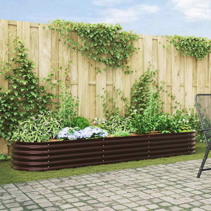 Raised Bed Brown 320 x 80 x 44 cm Steel