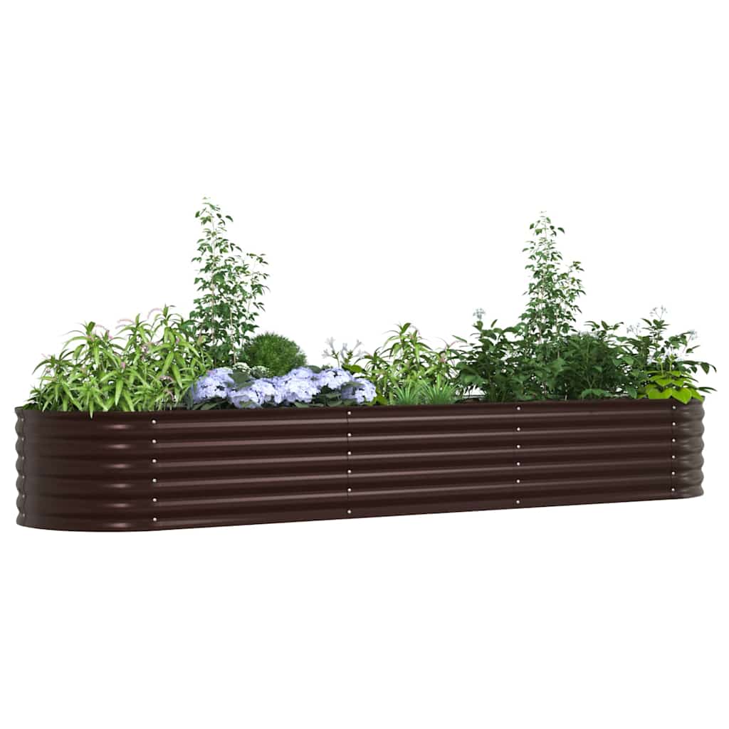 Raised Bed Brown 320 x 80 x 44 cm Steel