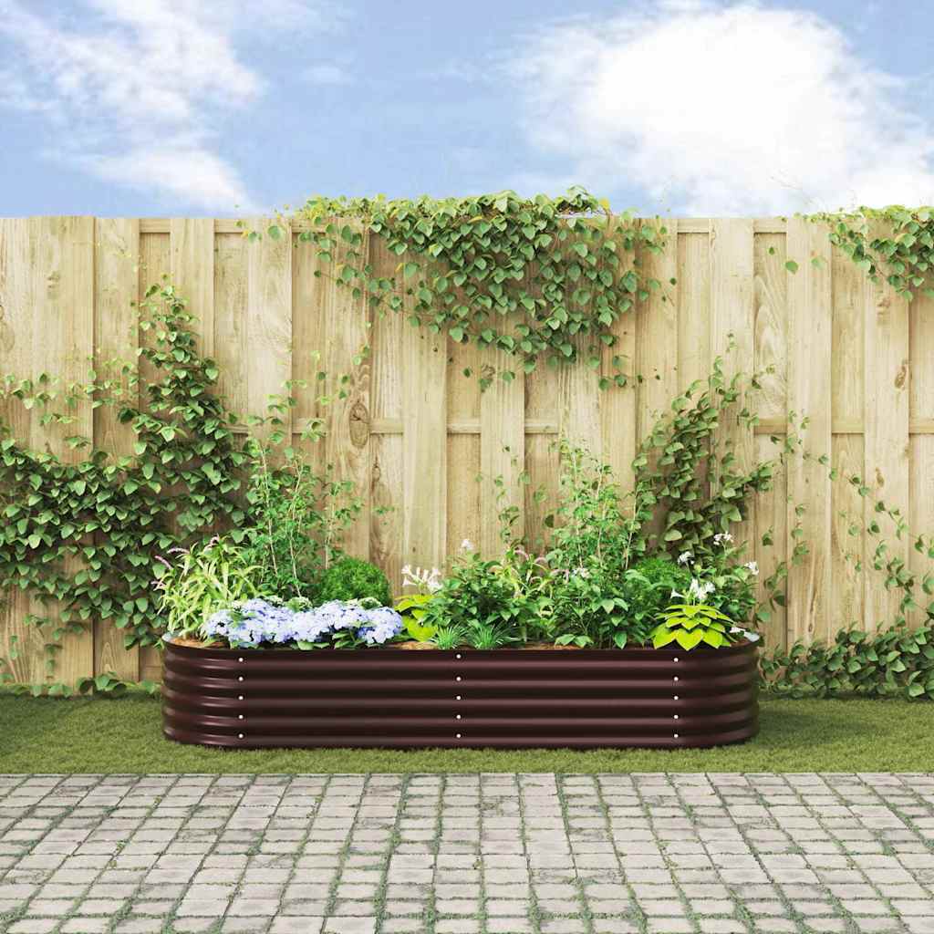 Raised Bed Brown 240 x 80 x 44 cm Steel