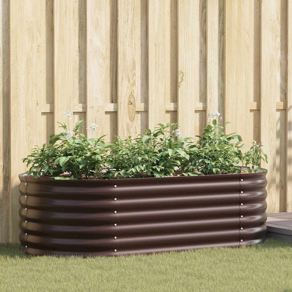Raised Bed Brown 160 x 80 x 44 cm Steel
